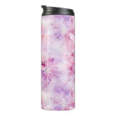 Girly Blush Roze Chic Lavendel Bloemen Thermosbeker (Geroteerd rechts)