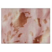 Girly Blush Roze Crème Bruin Koeienhuid Snijplank (Voorkant)