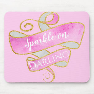 Girly Blush Roze Goud Glitter Fonkel Aan, Schat Muismat