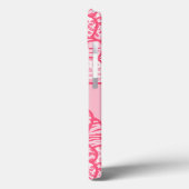 Girly Blush Roze Leuke Dier Print Harten Naam Case-Mate iPhone Case (Achterkant / Links)