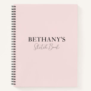 Girly Blush Roze Naam Spiral Notitieboek
