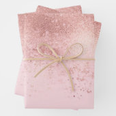 Girly Blush roze Rose Gold Sprayed Confetti Ombre Inpakpapier Vel (In situ)