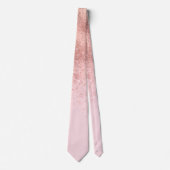 Girly Blush roze Rose Gold Sprayed Confetti Ombre Stropdas (Voorkant)