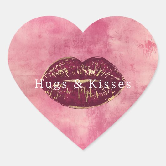 Girly Blush Roze Sparkle Glitter Harten Hart Sticker (Voorkant)