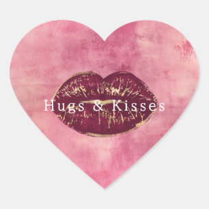 Girly Blush Roze Sparkle Glitter Harten Hart Sticker