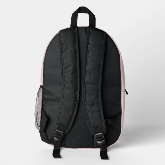 Girly Blush Roze & Zwart Initiaal Monogram Bedrukte Rugzak (Achterkant)