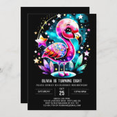 Girly Boho Flamingo Verjaardag Kaart (Voorkant / Achterkant)