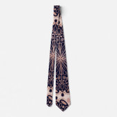 Girly Boho Roos Goud Blush Roze Navy Mandala's Stropdas (Achterkant)