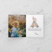 Girly Boho Tribal Verjaardag Bedankt Card (Binnen)