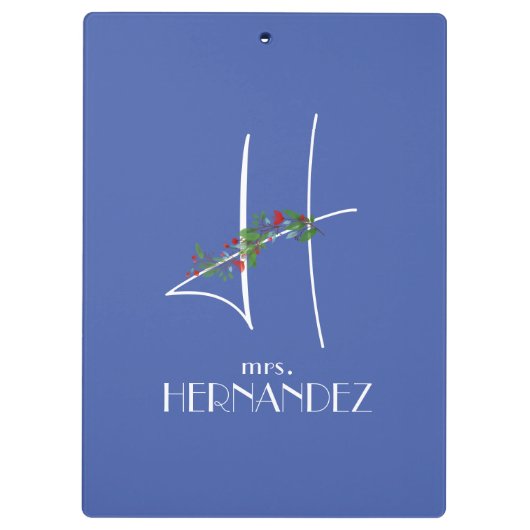 Girly boho waterverf initiaal H Klembord (Achterkant)