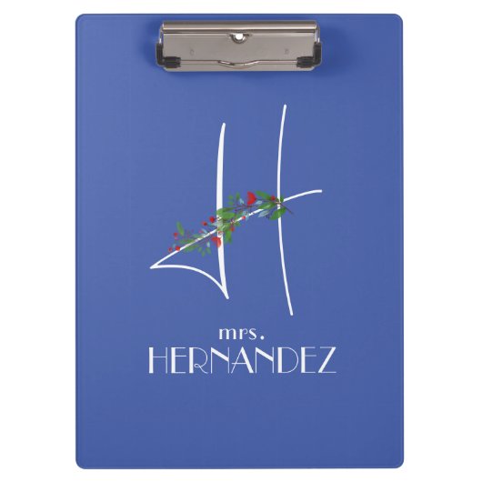 Girly boho waterverf initiaal H Klembord (Voorkant)