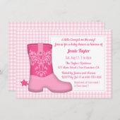 Girly Boot Western Theme Baby Shower Uitnodigingen (Voorkant / Achterkant)