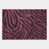 Girly Bourgondië Roze Rood Zebra Print Inpakpapier Vel (Voorkant)