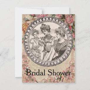 Girly Bridal Shower Invitation Flowers Kaart