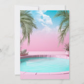 Girly Bright Hot Roze Pool Party Sweet 16 Zestien Kaart (Achterkant)