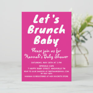 Girly Bright Pink Meisje Baby shower Party Kaart