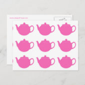 Girly Bright Pink Teapots Briefkaarten (Voorkant / Achterkant)