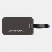 Girly Brown and Blue Pattern Doodle Monogram Bagagelabel (Achterkant horizontaal)