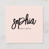 Girly Brush Kalligrafie Minimalistische Blush Roze Vierkante Visitekaartje (Voorkant)