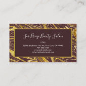 Girly Burgundy Gold Marble Glitter Glam Monogram Visitekaartje (Achterkant)