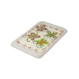 Girly Butterfly Bath Mats Badmat