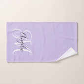 Girly Calligraphy Monogram Bleek Lavender Bad Handdoek (Handdoek)