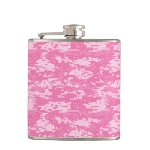 Girly Camo Pink Camouflage Heupfles