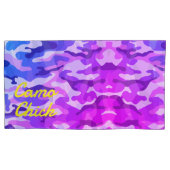 Girly Camouflage Pinks/Blues Monogram in Geel | Kussensloop (Voorkant-Links)