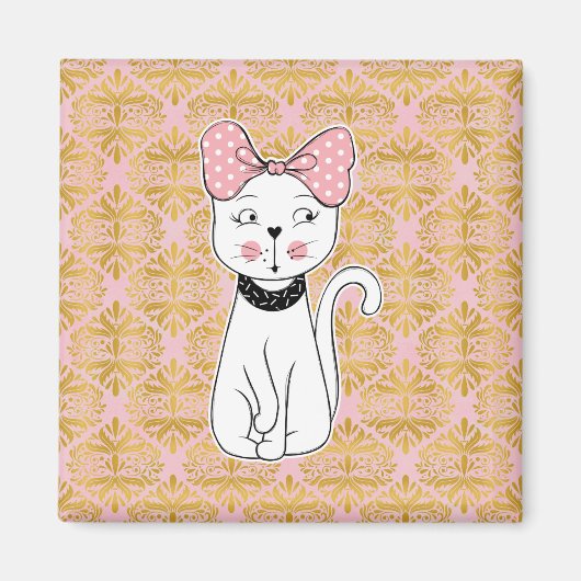 Girly Cat Magneet (Voorkant)