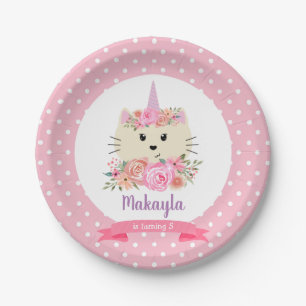 Girly Cat Unicorn Caticorn Meowgical Birthday Papieren Bordje