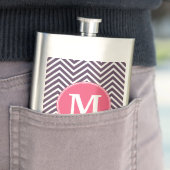 Girly Chevron Pattern met monogram - Roze Paars Flacon (Voorbeeld)