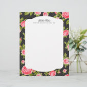 Girly Chic Elegant  Floral Rozen Border (Staand voorkant)