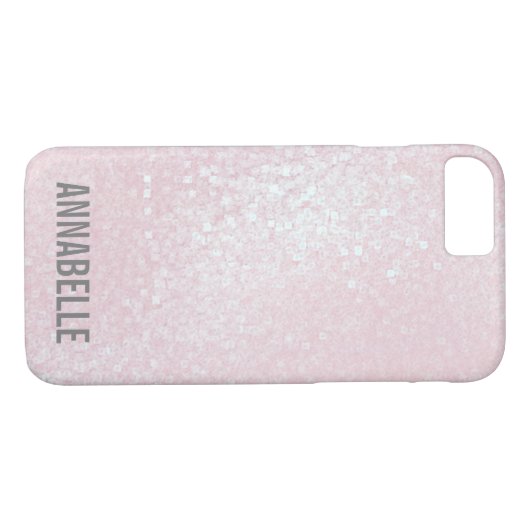 Girly chic glossy licht roze gepersonaliseerd Case-Mate iPhone case (Achterkant (Horizontaal))