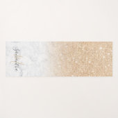 Girly chic goud glitter ombre marmer monogram yogamat (Voorkant (horizontaal))