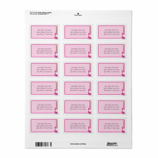Girly Chic Hot Roze Elektrische Gitaar Witte Strep Etiket (Full Sheet)