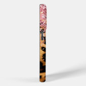 Girly Chic Leopard Roze Goud Glitter Liefde Case-Mate iPhone Case (Achterkant / Rechts)