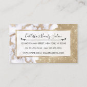 Girly Chic Modern Glam Gold Glitter Marmeren Patro Klantenkaartje (Achterkant)
