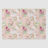 Girly Chic Modern Waterverf Floral Unicorn Tissuepapier (Voorkant)