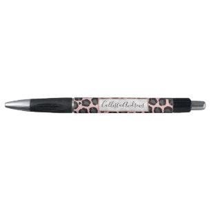 Girly Chic Pink Black Grey Leopard Cheetah Print Pen