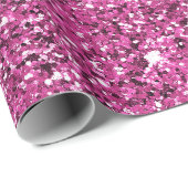 Girly Chic Pink Glitter Verjaardag Cadeaupapier (Rol Hoek)