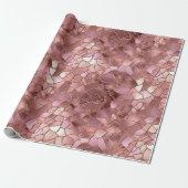 Girly Chic Pink Rose Gold Abstract Cadeaupapier (Uitgerold)