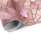 Girly Chic Pink Rose Gold Abstract Cadeaupapier (Rol Hoek)