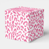 Girly Chic Roze en Witte Luipaard Verjaardag Bedankdoosjes (Achterkant)