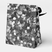 Girly Chic Silver Glitter Monogramed Wedding Bedankdoosjes (Achterkant)