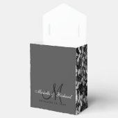 Girly Chic Silver Glitter Monogramed Wedding Bedankdoosjes (Geopend)