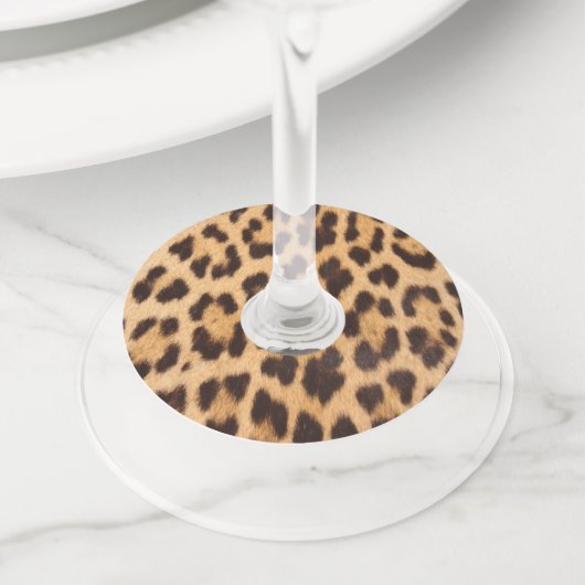 Girly Chic Wild Party Leopard Print Wijnglaslabel (Dichtbij)