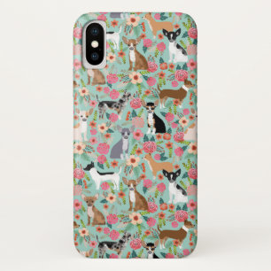 Girly Chihuahua  Floral Pattern iPhone X Hoesje