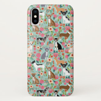 Girly Chihuahua  Floral Pattern iPhone X Hoesje