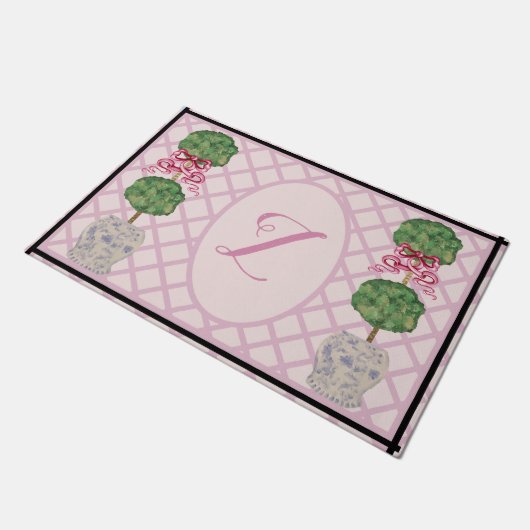 Girly Chinoiserie Ginger Jar Topiary Doormat Deurmat (Schuin)
