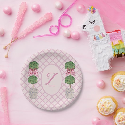 Girly Chinoiserie Ginger Jar Topiary Papieren Bordje (Feest)